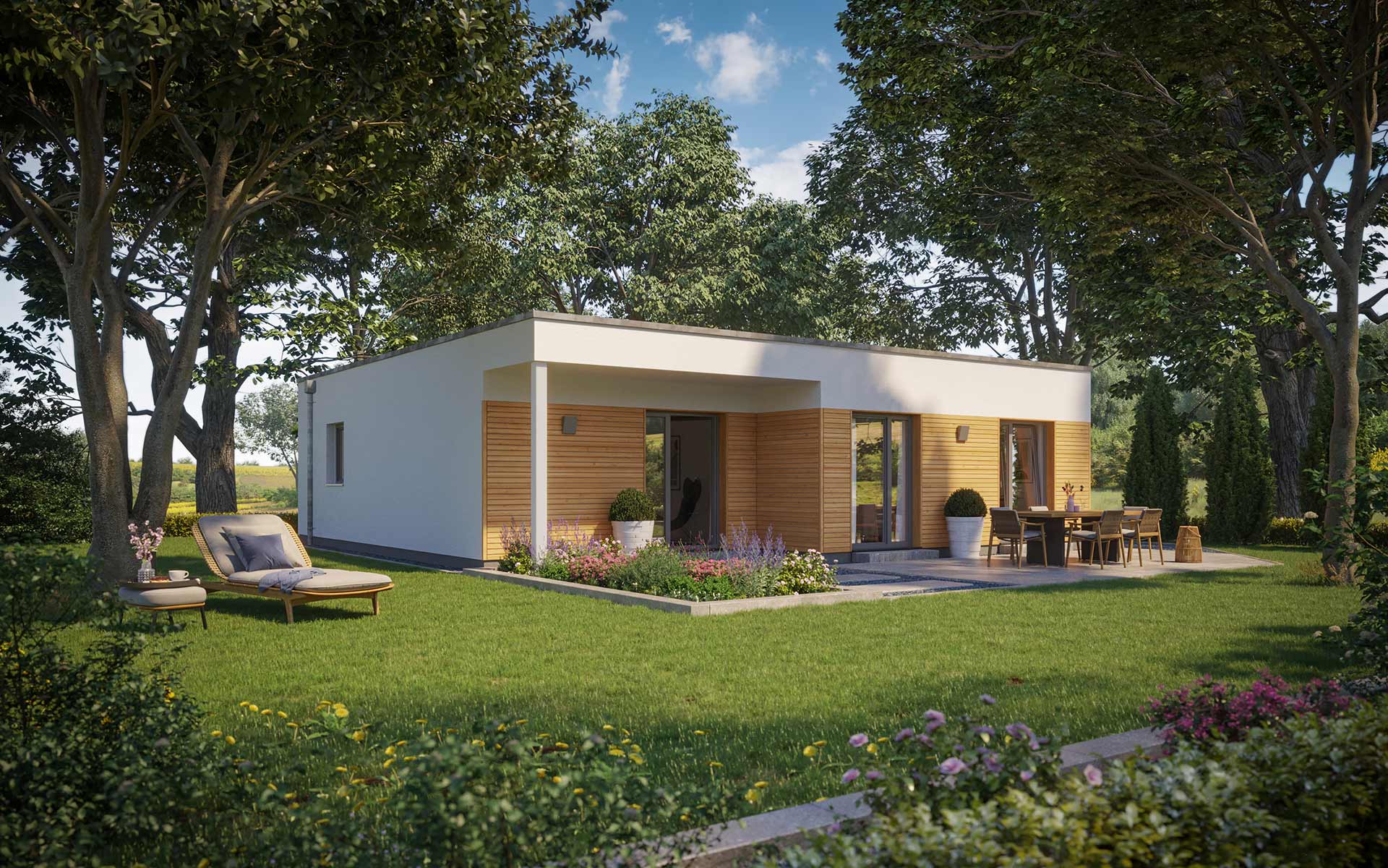 Einfamilienhaus FertighausBungalow im modernen Stil