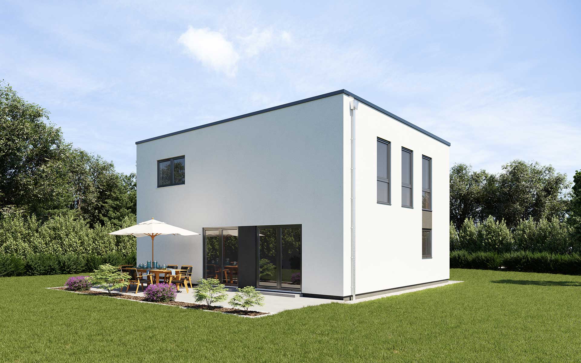 Einfamilienhaus FertighausKubushaus im modernen Stil