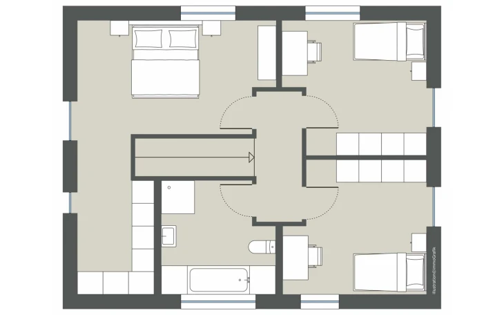 Gussek Haus - Musterhaus Walnussallee Variante 1 Dachgeschoss