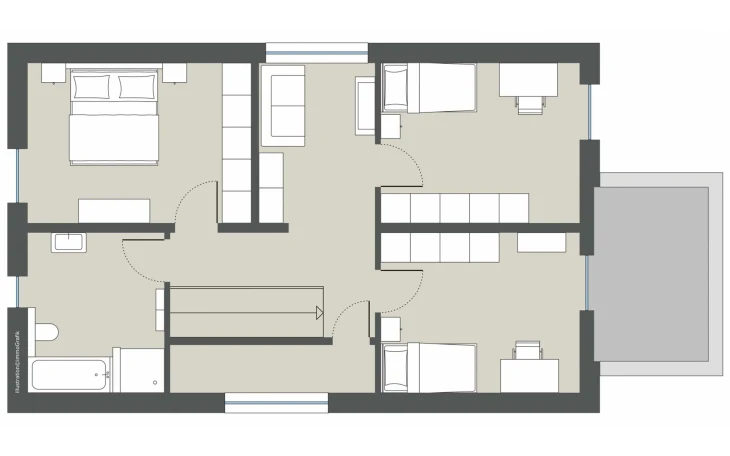 Gussek Haus - Musterhaus Westlake Obergeschoss