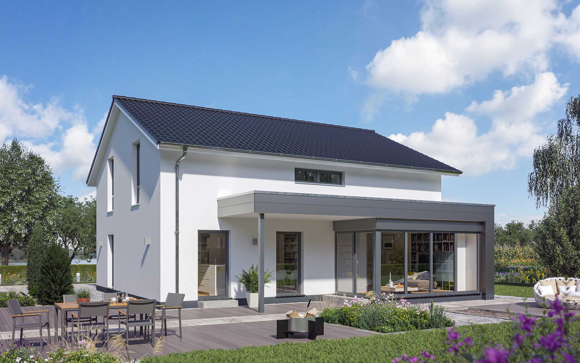 Einfamilienhaus FertighausFamilienhaus im modernen Stil