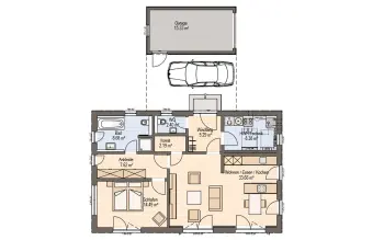 Grundriss Bungalow Brava BT 84 von Haas Haus