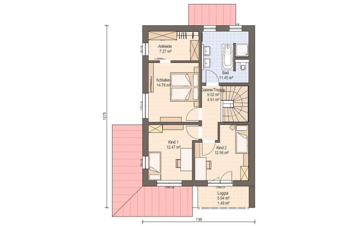 Haas Haus - Musterhaus Haas D 137 A Obergeschoss