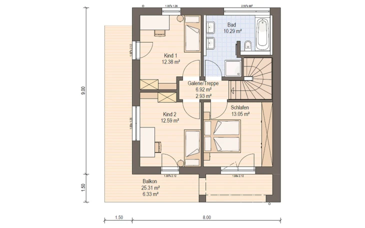 Haas Haus - Musterhaus Haas D 110 A Obergeschoss