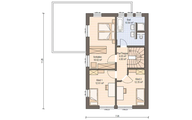 Haas Haus - Musterhaus Haas D 128 B Obergeschoss