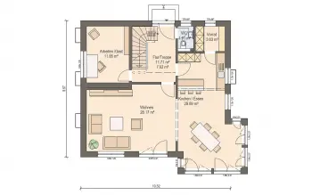 Grundriss Satteldach Haas MH Poing G 154 von Haas Haus