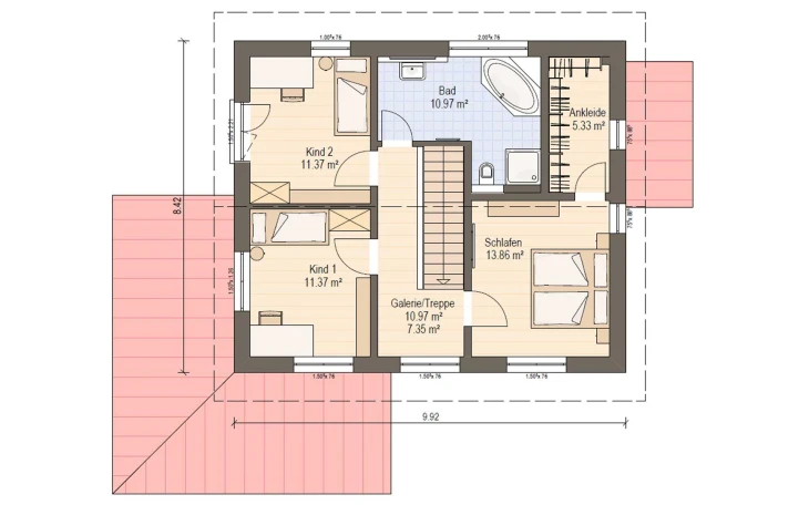 Haas Haus - Musterhaus Haas O 130 B Dachgeschoss