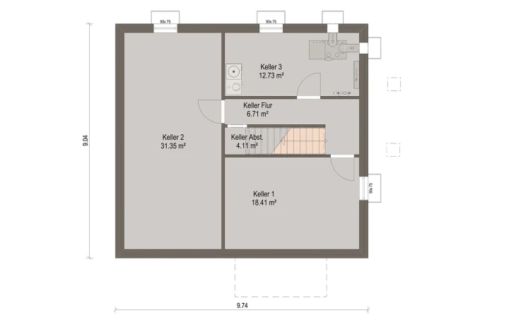 Haas Haus - Musterhaus Haas O 141 A Keller