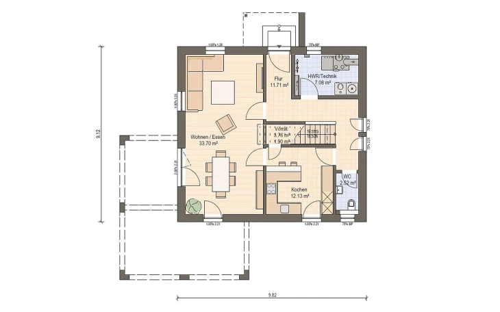 Haas Haus - Musterhaus Haas O 141 B Erdgeschoss