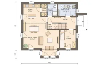 Grundriss Familienhaus Haas O 155 A von Haas Haus