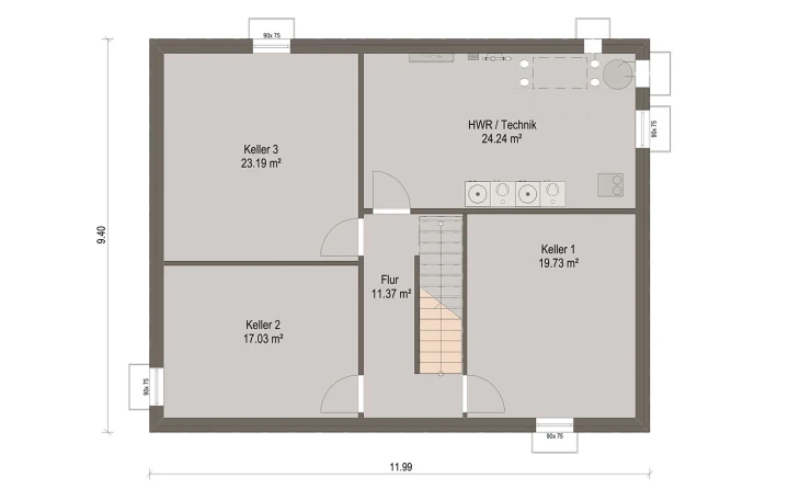 Haas Haus - Musterhaus Haas Z 175 A Keller