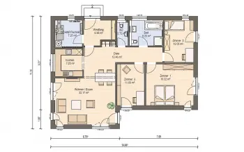 Grundriss Bungalow Haas MH Falkenberg B 120 von Haas Haus