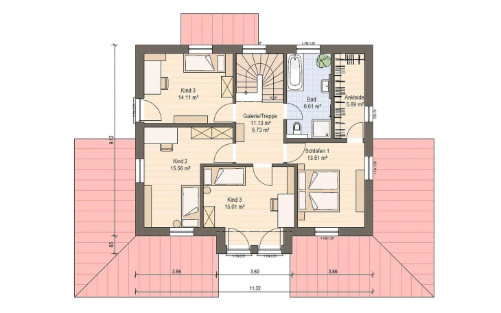 Haas Haus - Musterhaus Haas S 165 B  Obergeschoss