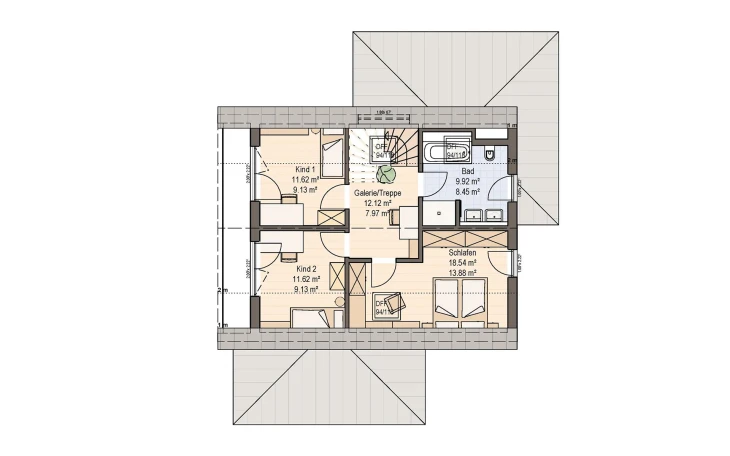 Haas Haus - Musterhaus Vivo 130 Obergeschoss