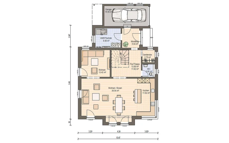 Haas Haus - Musterhaus Haas MH Fellbach 163 Erdgeschoss