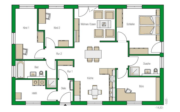 HELMA - Musterhaus Kolding-Variante Erdgeschoss