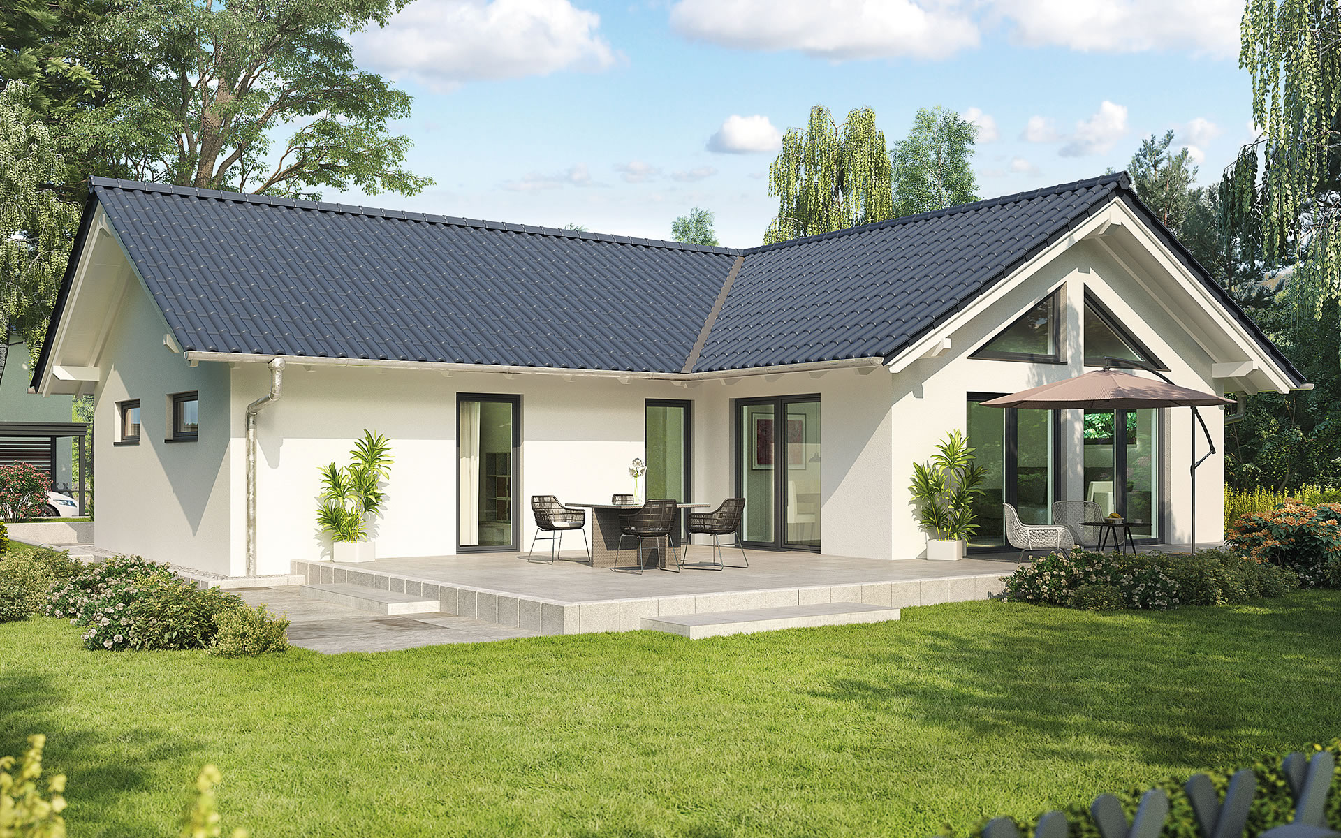 Einfamilienhaus MassivhausBungalow im nordischen Stil