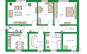 Grundriss Familienhaus Zürich von HELMA