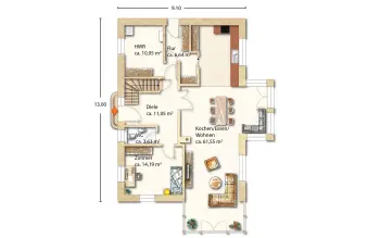 Grundriss Schwedenhaus Duffner 195 von Holzhaus Rosskopf