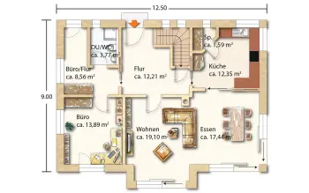 Grundriss Landhaus Herrhoff 170 von Holzhaus Rosskopf