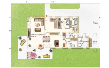 Grundriss Familienhaus Nimrod 211 von Holzhaus Rosskopf