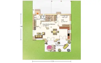 Grundriss Landhaus Sanrit 135 von Holzhaus Rosskopf