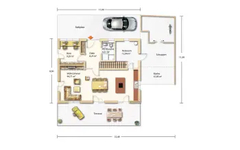 Grundriss Landhaus Urins 155 von Holzhaus Rosskopf