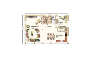 Grundriss Familienhaus Wezenäcker 148 von Holzhaus Rosskopf