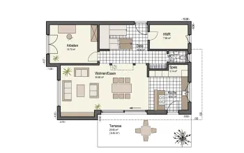 Grundriss Pultdach Sonnenfeld von Keitel Haus