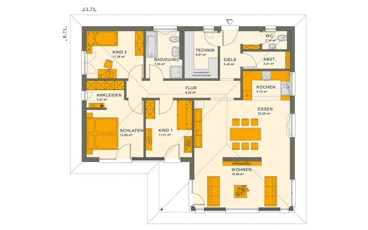 Living Haus - Musterhaus SOLUTION 100 V2 Erdgeschoss