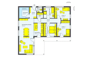 Grundriss Bungalow SOLUTION 110 V4 von Living Haus