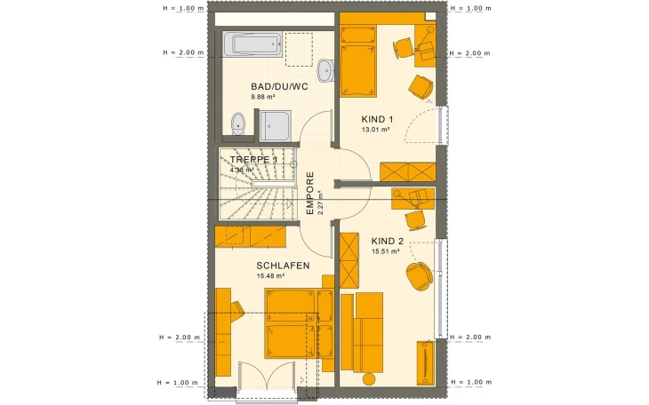 Living Haus - Musterhaus SOLUTION 124 L V2 Dachgeschoss