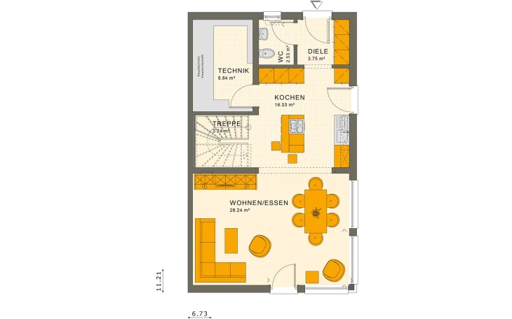 Living Haus - Musterhaus SOLUTION 124 L V2 Erdgeschoss
