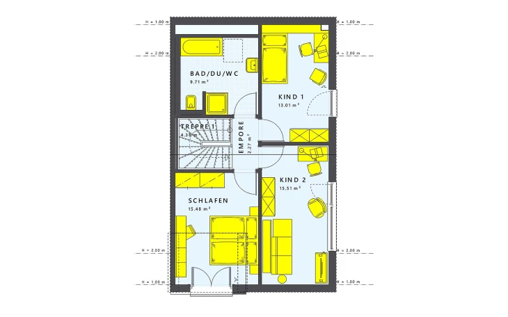 Living Haus - Musterhaus SOLUTION 124 L V2 Dachgeschoss