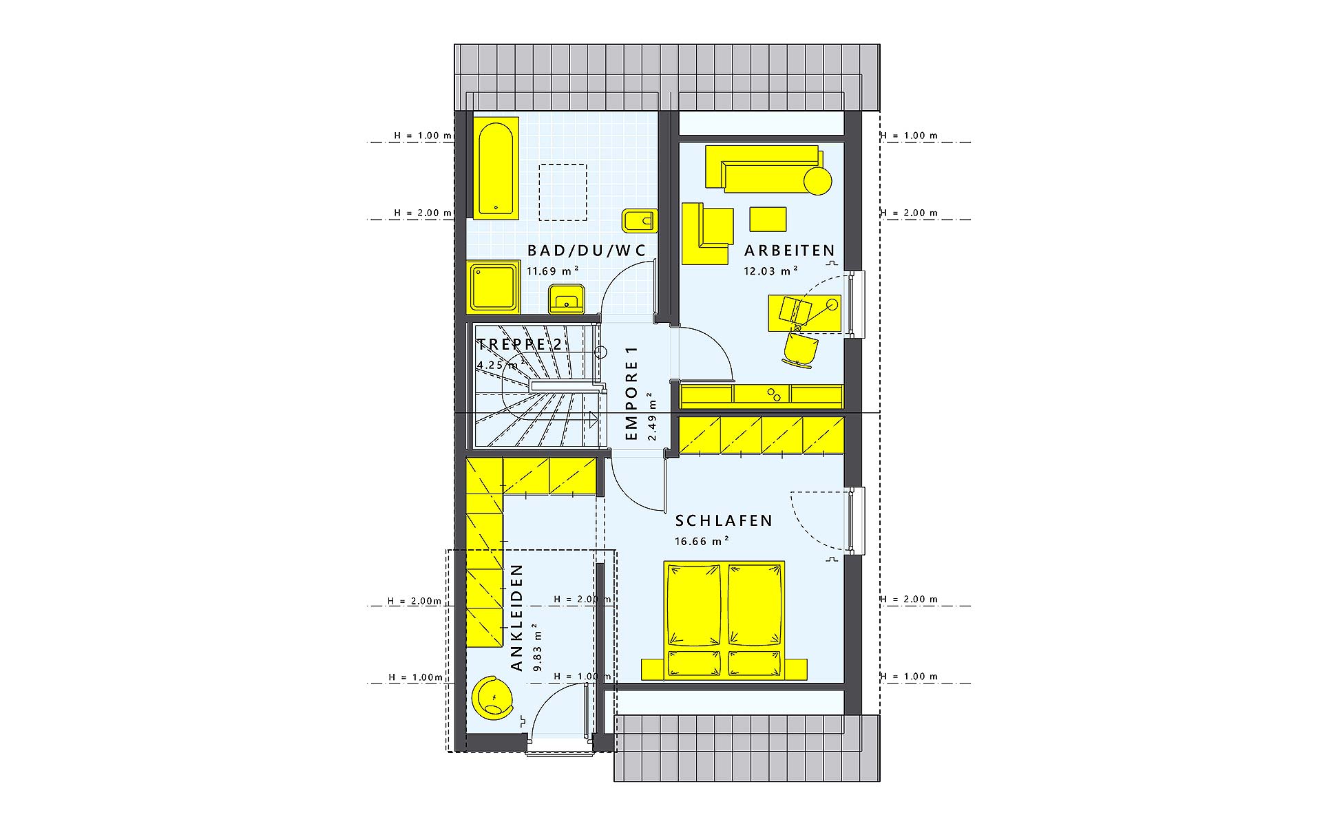 Dachgeschoss SOLUTION 124 XL V4 von Living Fertighaus GmbH