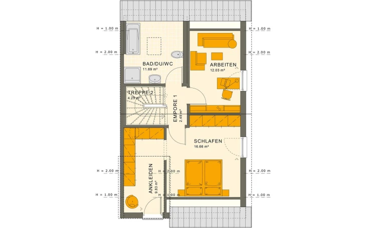 Living Haus - Musterhaus SOLUTION 124 XL V4 Dachgeschoss