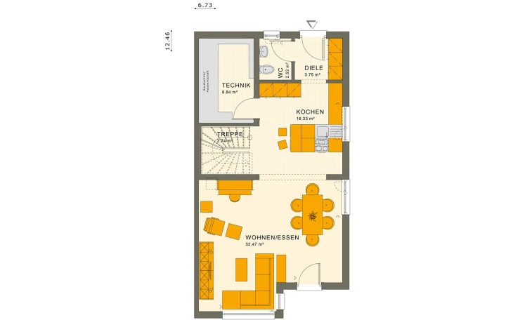 Living Haus - Musterhaus SOLUTION 124 XL V4 Erdgeschoss