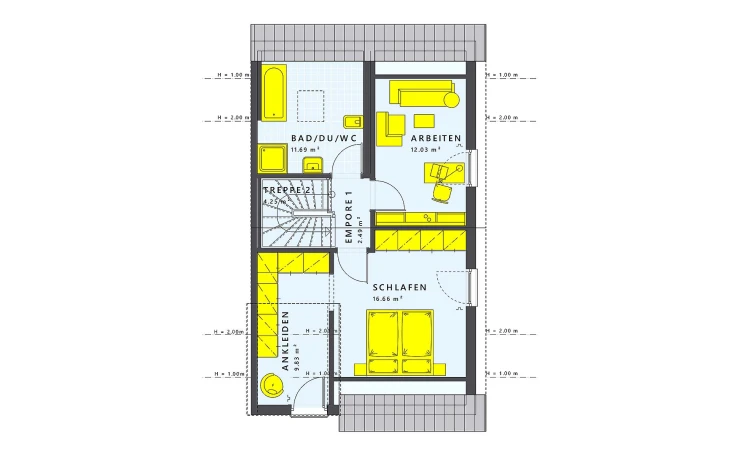 Living Haus - Musterhaus SOLUTION 124 XL V4 Dachgeschoss