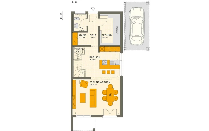 Living Haus - Musterhaus SOLUTION 125 L V3 Erdgeschoss