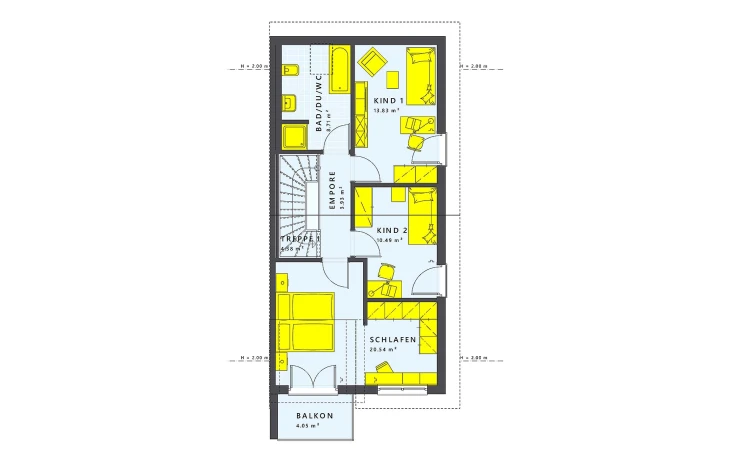 Living Haus - Musterhaus SOLUTION 125 L V3 Dachgeschoss