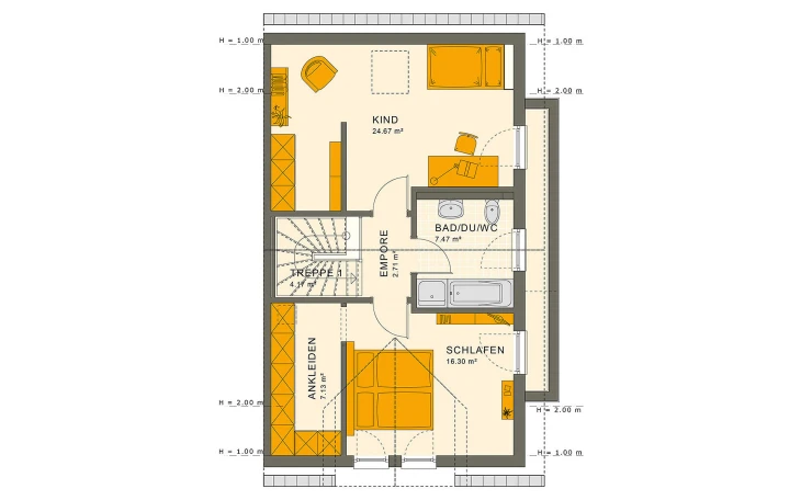 Living Haus - Musterhaus SOLUTION 126 L V2 Dachgeschoss