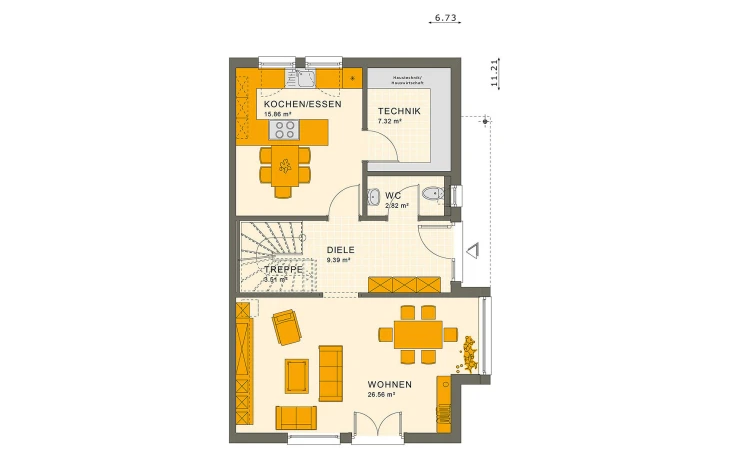Living Haus - Musterhaus SOLUTION 126 L V2 Erdgeschoss