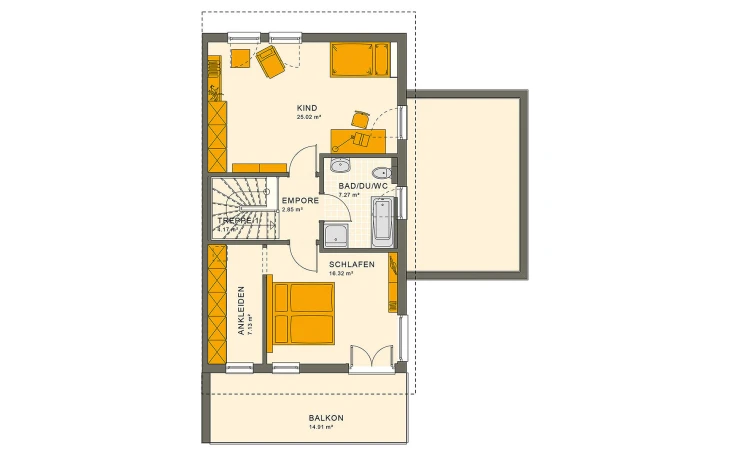 Living Haus - Musterhaus SOLUTION 126 L V4 Dachgeschoss