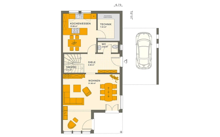 Living Haus - Musterhaus SOLUTION 126 L V4 Erdgeschoss
