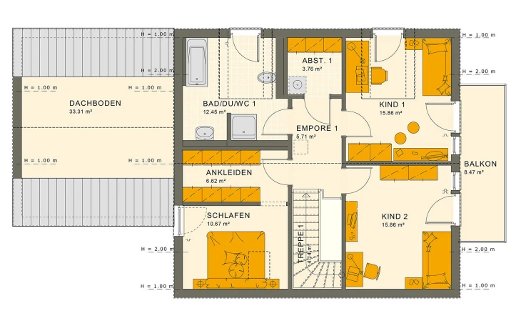 Living Haus - Musterhaus SOLUTION 183 V2 Dachgeschoss