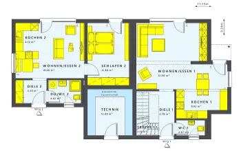 Grundriss Familienhaus SOLUTION 183 V2 von Living Haus
