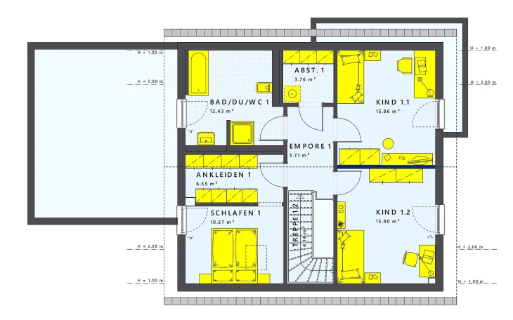 Living Haus - Musterhaus SOLUTION 183 V3 Dachgeschoss