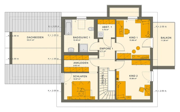 Living Haus - Musterhaus SOLUTION 183 V4 Dachgeschoss