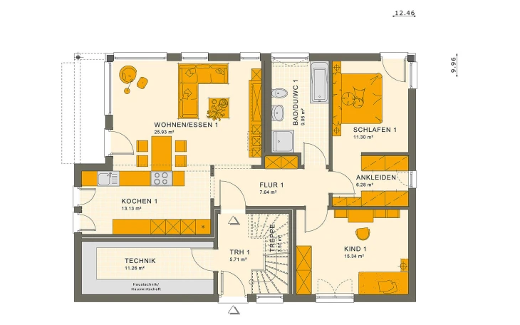 Living Haus - Musterhaus SOLUTION 204 V2 Erdgeschoss