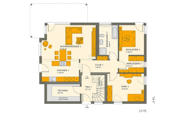 Living Haus - Musterhaus SOLUTION 204 V6 L Erdgeschoss
